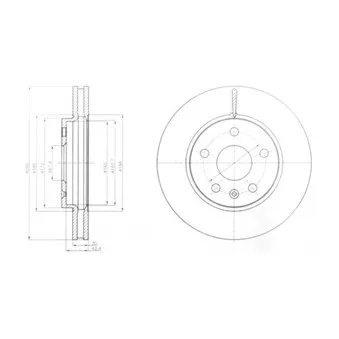 Jeu de 2 disques de frein avant DELPHI BG4187