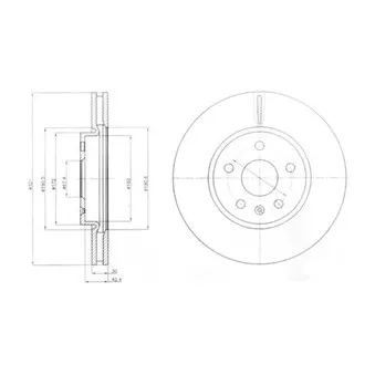 Jeu de 2 disques de frein avant DELPHI BG4189