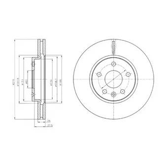 Jeu de 2 disques de frein avant DELPHI BG4191
