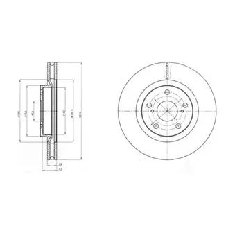 Jeu de 2 disques de frein avant DELPHI BG4192