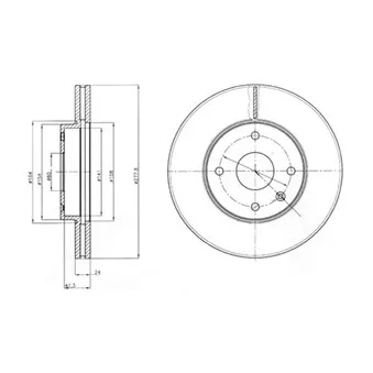 Jeu de 2 disques de frein avant DELPHI BG4193