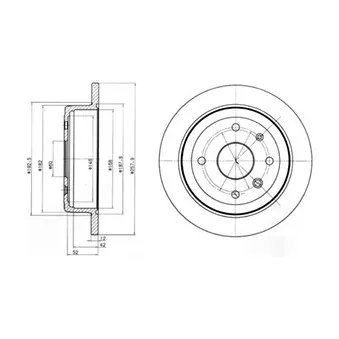 Jeu de 2 disques de frein arrière DELPHI BG4194