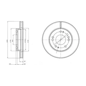 Jeu de 2 disques de frein avant DELPHI BG4197