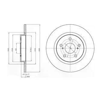 Jeu de 2 disques de frein arrière DELPHI BG4200