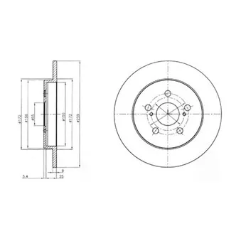 Jeu de 2 disques de frein arrière DELPHI BG4201