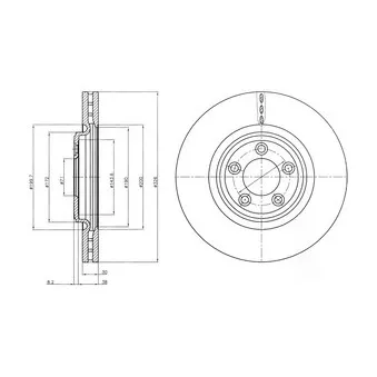 Jeu de 2 disques de frein avant DELPHI BG4203C