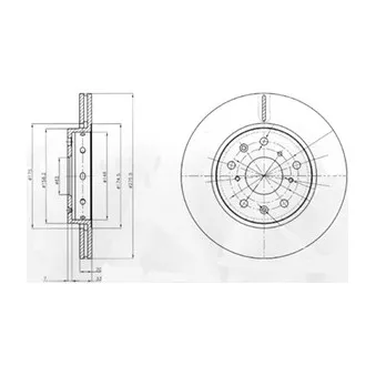 Jeu de 2 disques de frein avant DELPHI BG4208