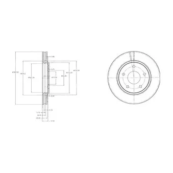 Jeu de 2 disques de frein avant DELPHI BG4212