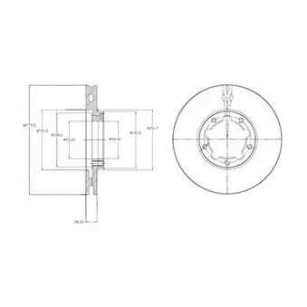Jeu de 2 disques de frein avant DELPHI BG4217