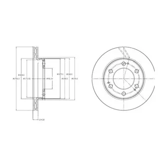 Jeu de 2 disques de frein avant DELPHI BG4221