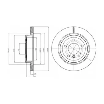 Jeu de 2 disques de frein arrière DELPHI BG4223