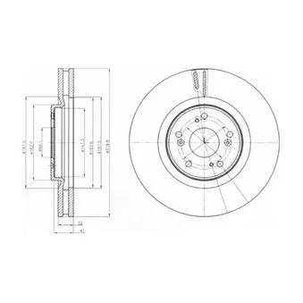 Jeu de 2 disques de frein avant DELPHI BG4225
