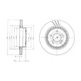 Jeu de 2 disques de frein arrière DELPHI BG4226