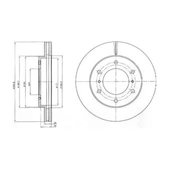 Jeu de 2 disques de frein avant DELPHI