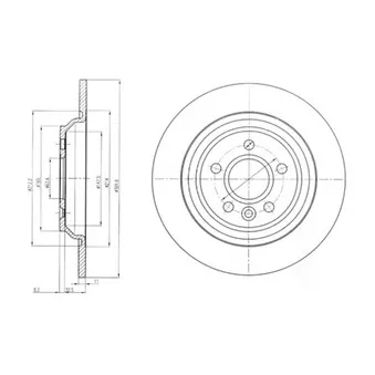 Jeu de 2 disques de frein arrière DELPHI BG4239