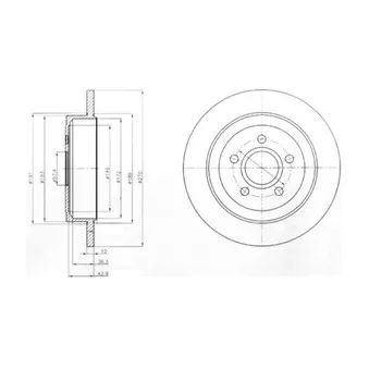 Jeu de 2 disques de frein arrière DELPHI BG4245