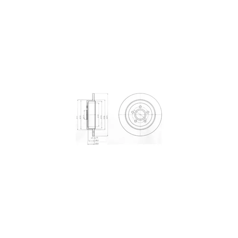 Jeu de 2 disques de frein arrière DELPHI BG4245