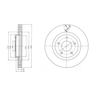 Jeu de 2 disques de frein avant DELPHI BG4246