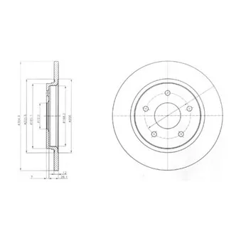 Jeu de 2 disques de frein arrière DELPHI BG4247