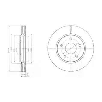 Jeu de 2 disques de frein avant DELPHI