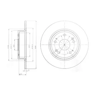 Jeu de 2 disques de frein arrière DELPHI BG4249