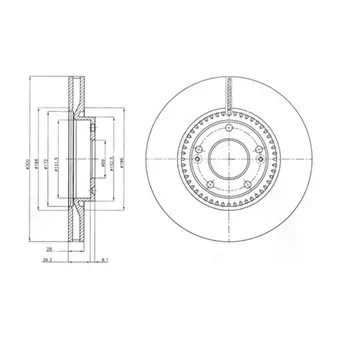 Jeu de 2 disques de frein avant DELPHI BG4251