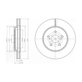 Jeu de 2 disques de frein avant DELPHI