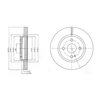 Jeu de 2 disques de frein avant DELPHI BG4254