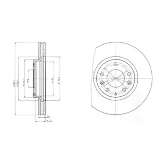 Jeu de 2 disques de frein avant DELPHI BG4256