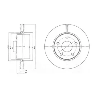 Jeu de 2 disques de frein avant DELPHI BG4259