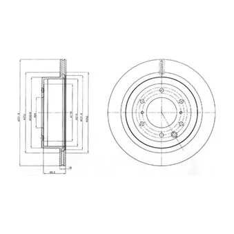 Jeu de 2 disques de frein arrière DELPHI BG4263