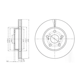 Jeu de 2 disques de frein avant DELPHI BG4269
