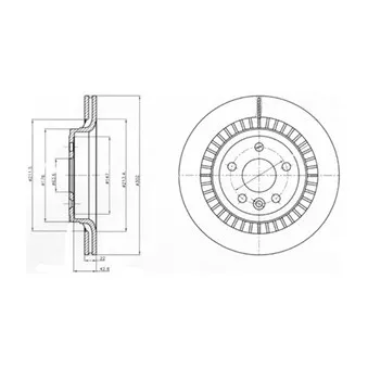 Jeu de 2 disques de frein arrière DELPHI
