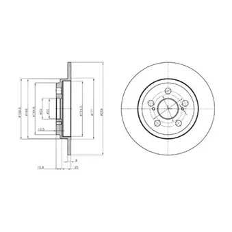 Jeu de 2 disques de frein arrière DELPHI