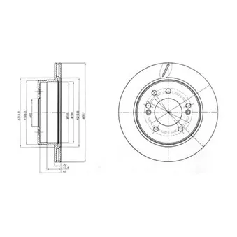 Jeu de 2 disques de frein arrière DELPHI