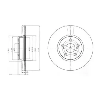 Jeu de 2 disques de frein avant DELPHI