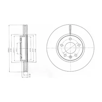 Jeu de 2 disques de frein avant DELPHI BG4278