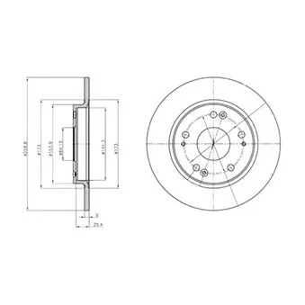Jeu de 2 disques de frein arrière DELPHI