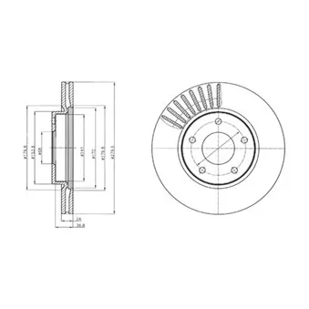 Jeu de 2 disques de frein avant DELPHI BG4282