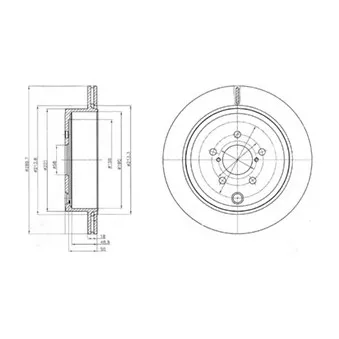 Jeu de 2 disques de frein arrière DELPHI BG4288