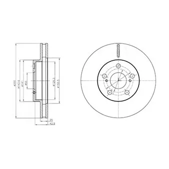 Jeu de 2 disques de frein avant DELPHI