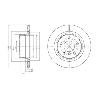 Jeu de 2 disques de frein arrière DELPHI