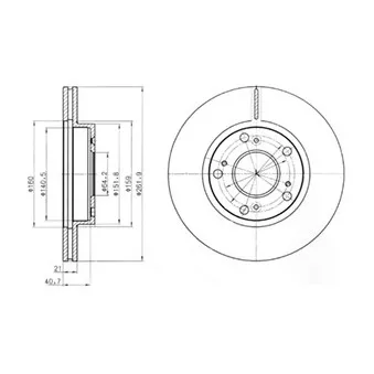 Jeu de 2 disques de frein avant DELPHI