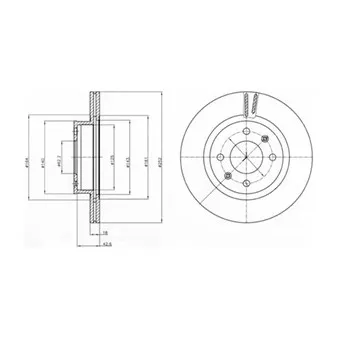 Jeu de 2 disques de frein avant DELPHI