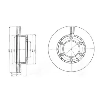 Jeu de 2 disques de frein avant DELPHI BG4297