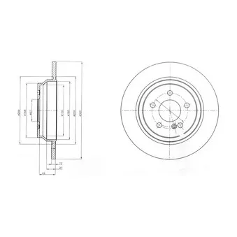 Jeu de 2 disques de frein arrière DELPHI