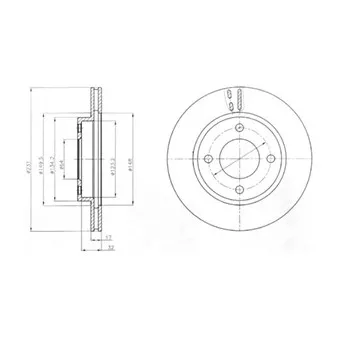 Jeu de 2 disques de frein avant DELPHI