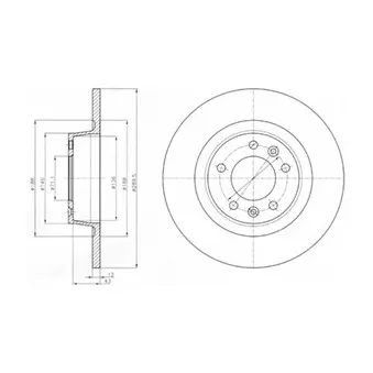 Jeu de 2 disques de frein arrière DELPHI BG4301