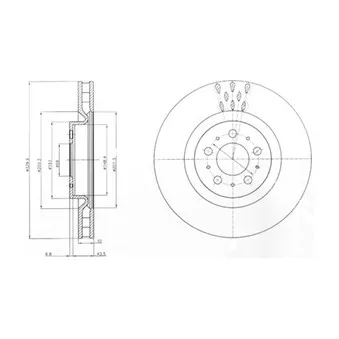 Jeu de 2 disques de frein avant DELPHI BG4305