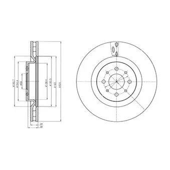 Jeu de 2 disques de frein avant DELPHI BG4308